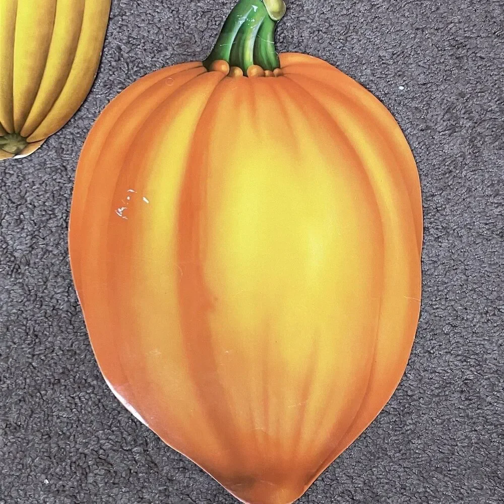 1985 Beistle Die Cut Decoration Lot Of 5 Autumn Fall Gourd Squash Pumpkin USA